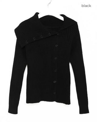 Big collar ribbed knit