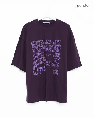 Casual Lettering Loose Fit Short Sleeve T-Shirt