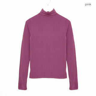 Toned-down color turtleneck T-shirt