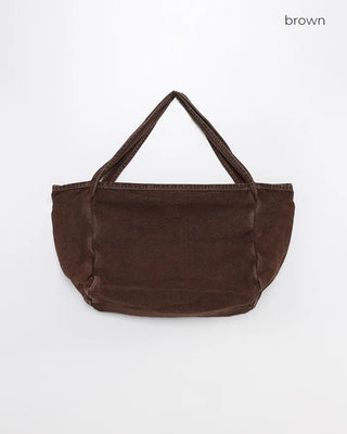 Washed cotton shoulder bag