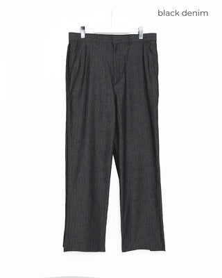 Side-tuck denim slacks