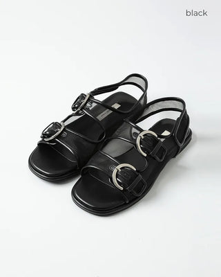 Double buckle mesh sandals