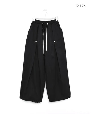 Round Tuck Wide Pants