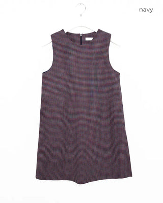 Checked mini sleeveless dress