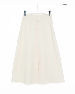 Button-up flared midi skirt