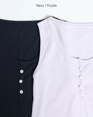 Henley neck button camisole