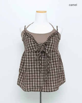 Checkered camisole set