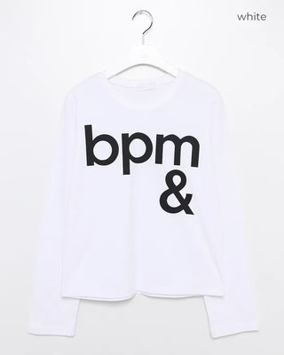 bpm & Lettering Long Sleeve Cut and Sewn