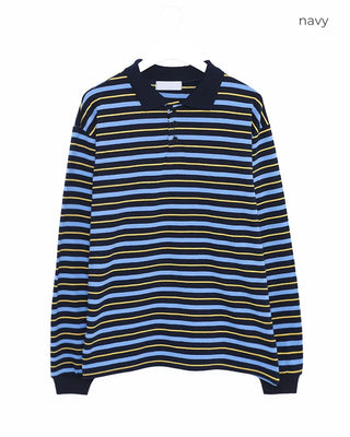 Oversized Striped Polo T-Shirt
