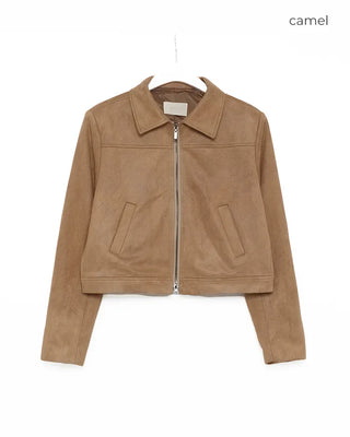 Suede cropped jacket