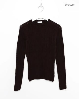 Wool Round Slim Knit