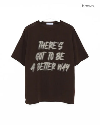 (Unisex) Marker Lettering Knit Half T-Shirt