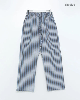 Wide-fit striped easy pants