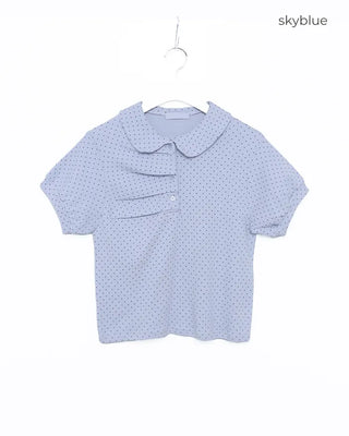 Front Gathered Dot T-Shirt