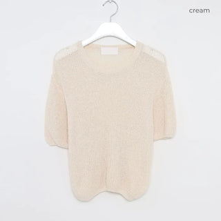 Round neck short-sleeved knit