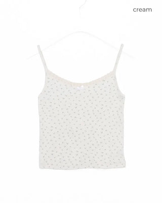 Perforated lace camisole