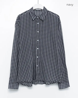 (Unisex) Tartan Check Sheer Shirt