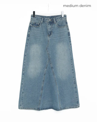 Casual denim long skirt