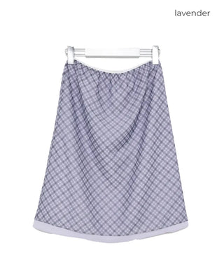 Checked midi skirt