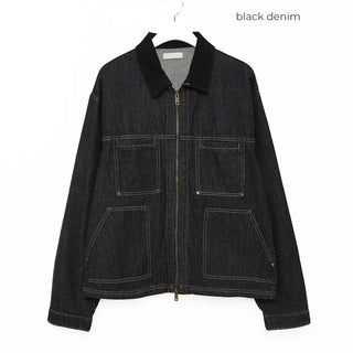 (Unisex) Two-tone Zip Denim Jacket