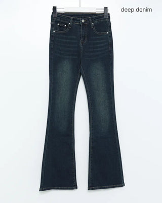 Gradient Wash High Waist Bootcut Denim Pants