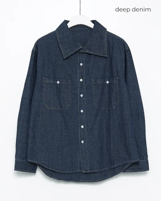 Double bust button pocket denim shirt