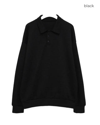 Basic long-sleeved polo shirt