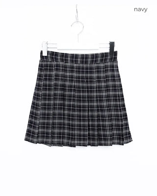 Checked pleated mini skirt