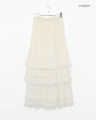 Chiffon tiered long skirt