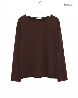 Round neck simple long T-shirt