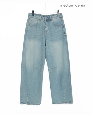 York Point Whisker Wash Wide Denim