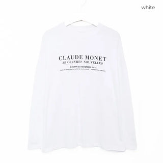 Simple lettering long-sleeved T-shirt