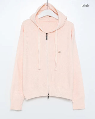 Knit zip hoodie