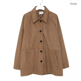 Suede mid-length coat
