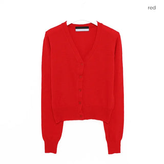 V-neck knit cardigan