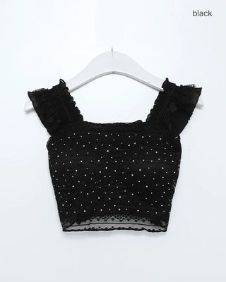 Cubic Lace Crop Sleeveless