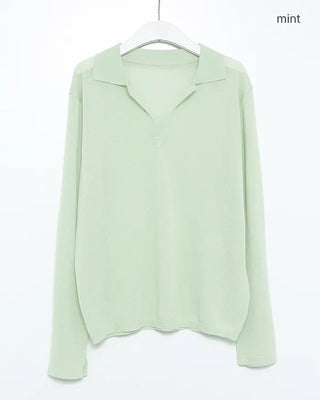 Deep Johnny Color Linen Sheer Pullover