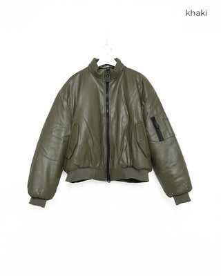 Leather padded jacket