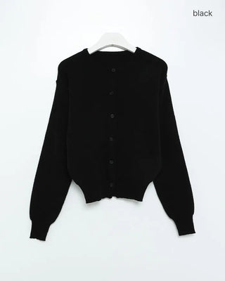 Round neck knit cardigan