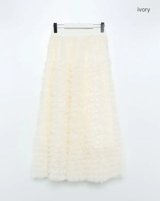 Chiffon lace long skirt
