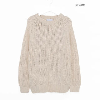 (Unisex) Drop Shoulder Low Gauge Sweater