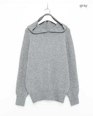 Wool knit hoodie