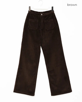Pocket corduroy wide-leg pants