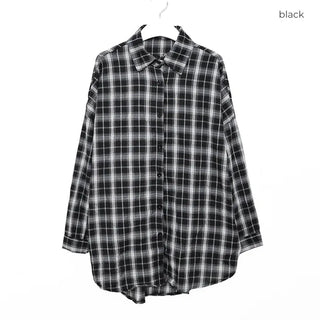 Checked loose-fit shirt