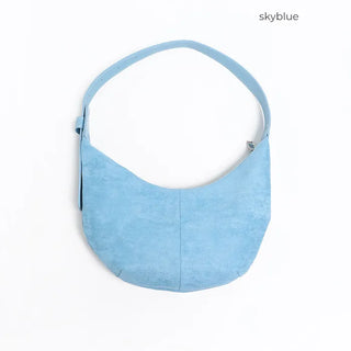Suede Moon Belt Shoulder Bag
