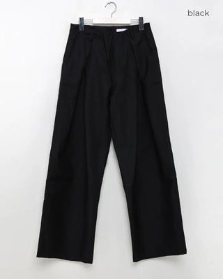 (Unisex) Double-waisted unique wide slacks