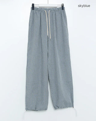 2-way hem check easy pants