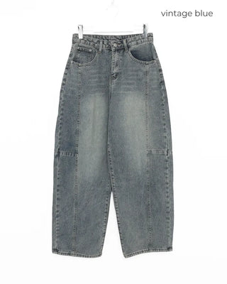 Side yoke seam wide jeans