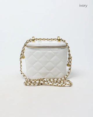 Gold Point Quilted Mini Vanity Bag