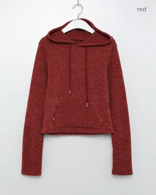 Slim-fit knit hoodie